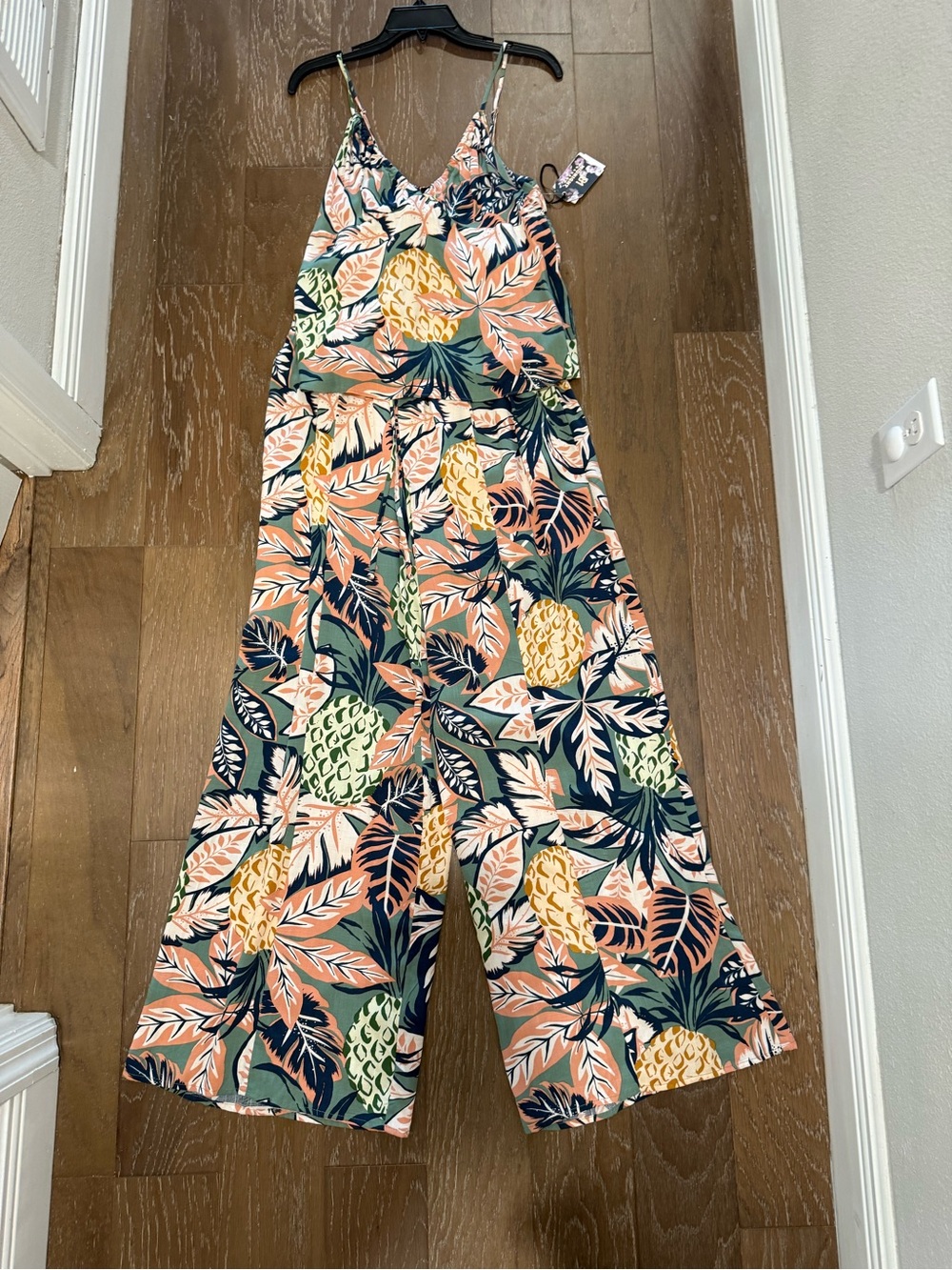 Tropical Pineapple Wide-Leg Lounging Pajamas Wide leg Cami top